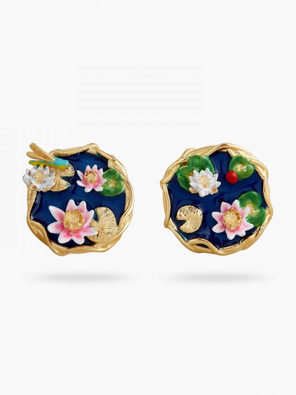Les Nereides Water Lily Pond Stud Earrings